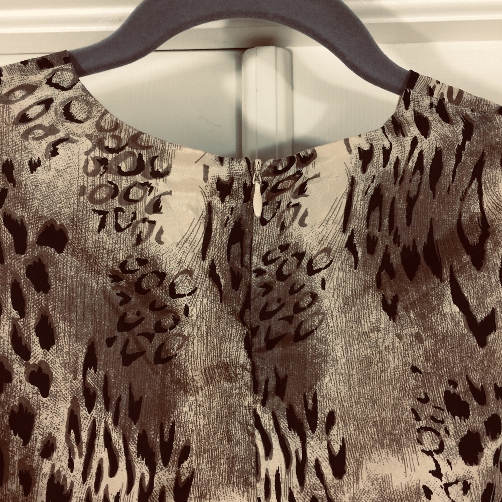 Vintage silk animal print dress leopard cheetah - Picture 5 of 7